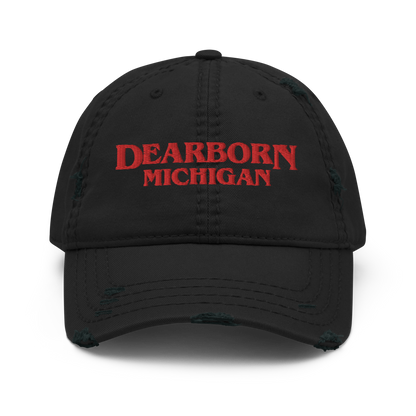 'Dearborn Michigan' Distressed Dad Hat (1980s Drama Parody)