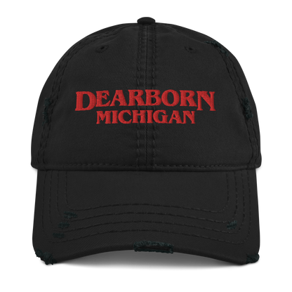 'Dearborn Michigan' Distressed Dad Hat (1980s Drama Parody)