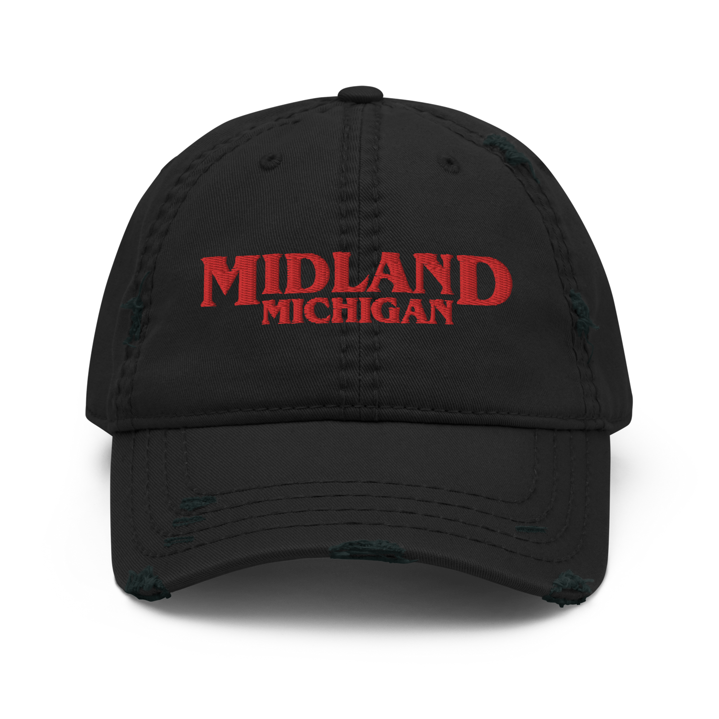 'Midland Michigan' Distressed Dad Hat (1980s Drama Parody)