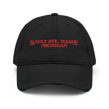 'Sault Ste. Marie' Distressed Dad Hat (1980s Drama Parody)