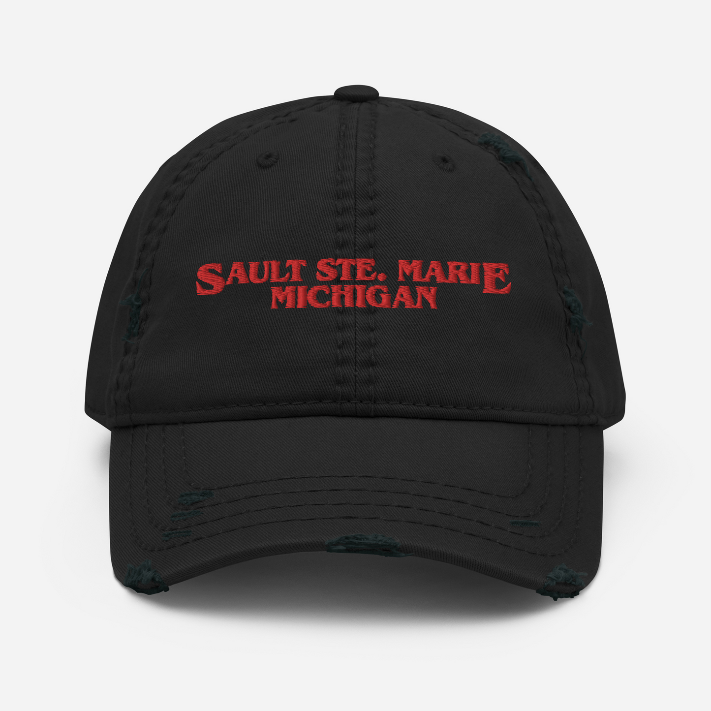 'Sault Ste. Marie' Distressed Dad Hat (1980s Drama Parody)