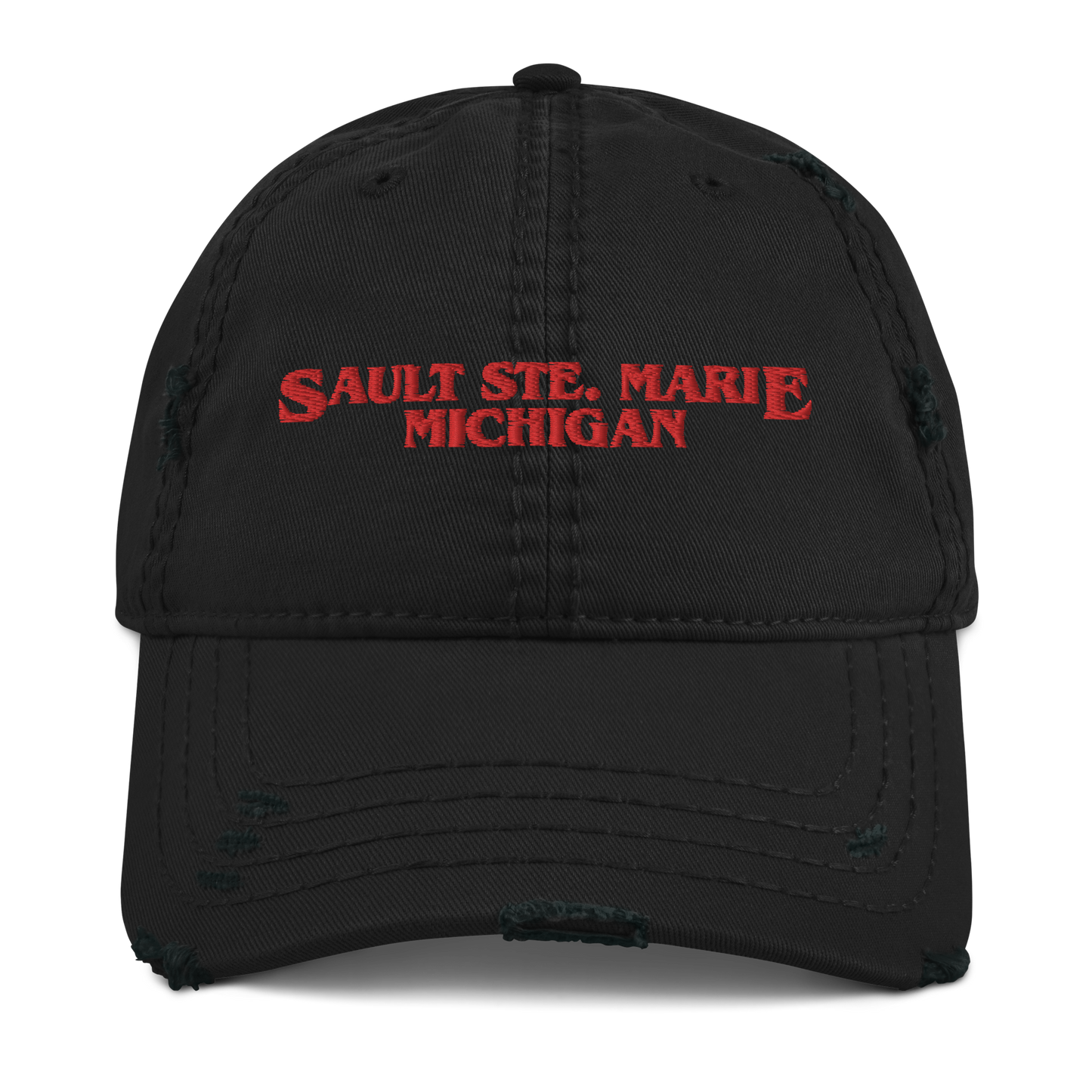 'Sault Ste. Marie' Distressed Dad Hat (1980s Drama Parody)