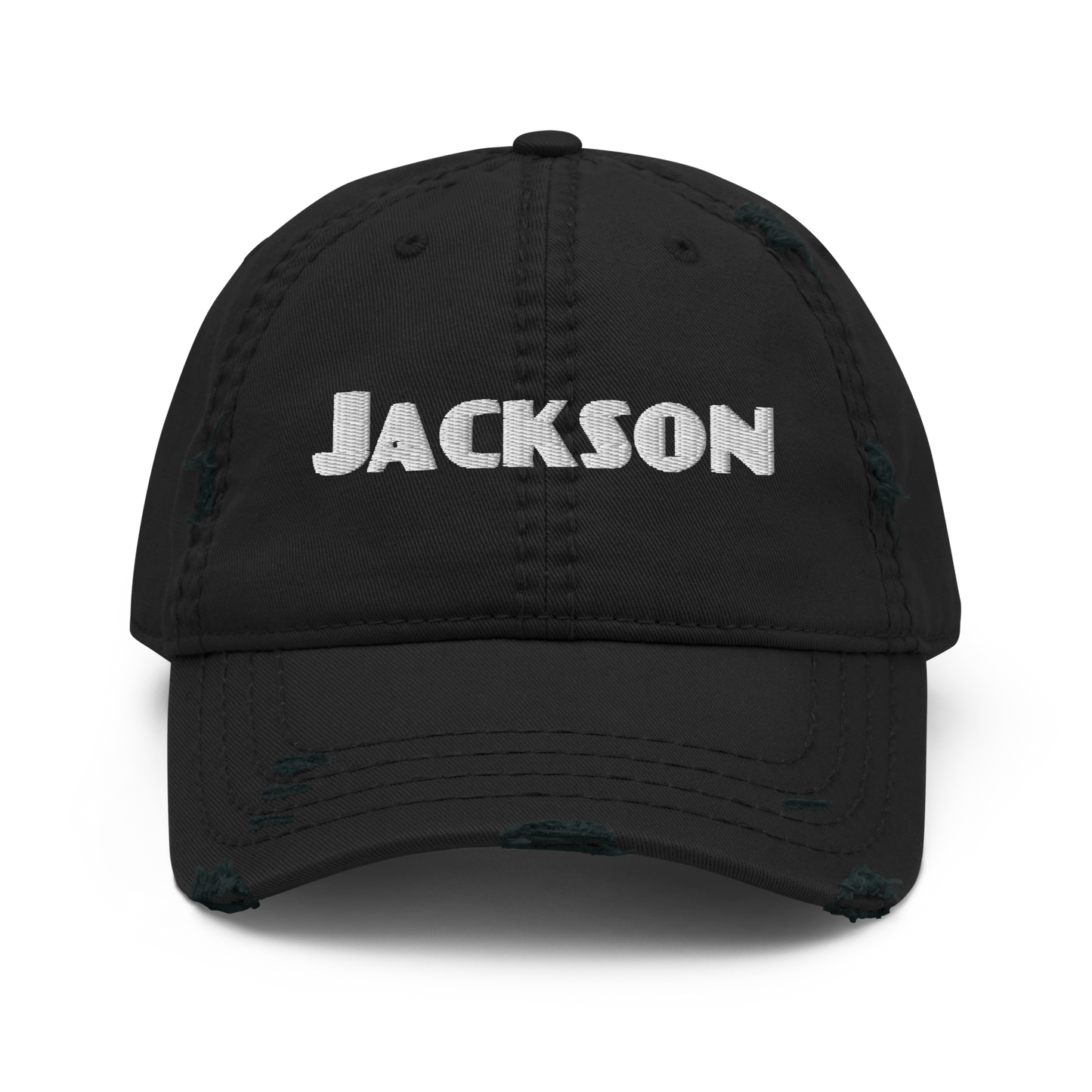 'Jackson' Distressed Dad Hat | White/Black