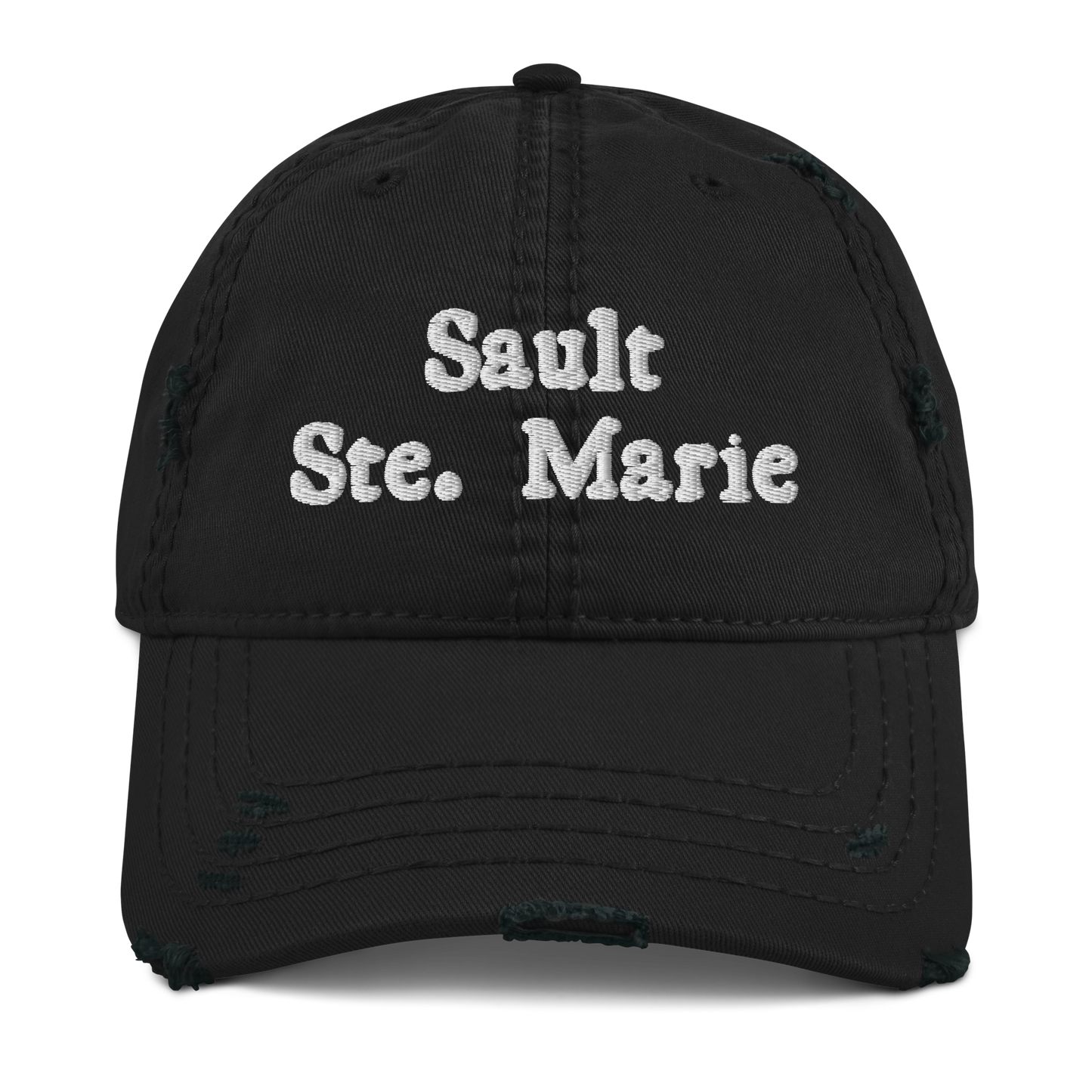 'Sault Ste. Marie' Distressed Dad Hat | White/Navy