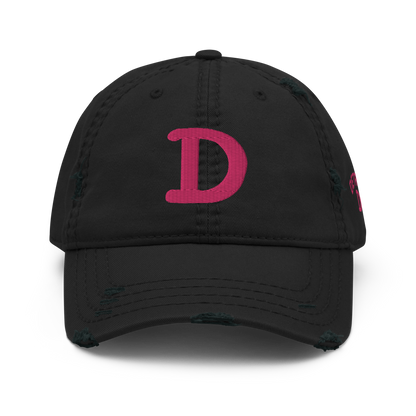 Detroit 'Old French D' Distressed Dad Hat (w/ Side Design) | Pink Embroidery