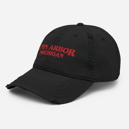 'Ann Arbor Michigan' Distressed Dad Hat (1980s Drama Parody)