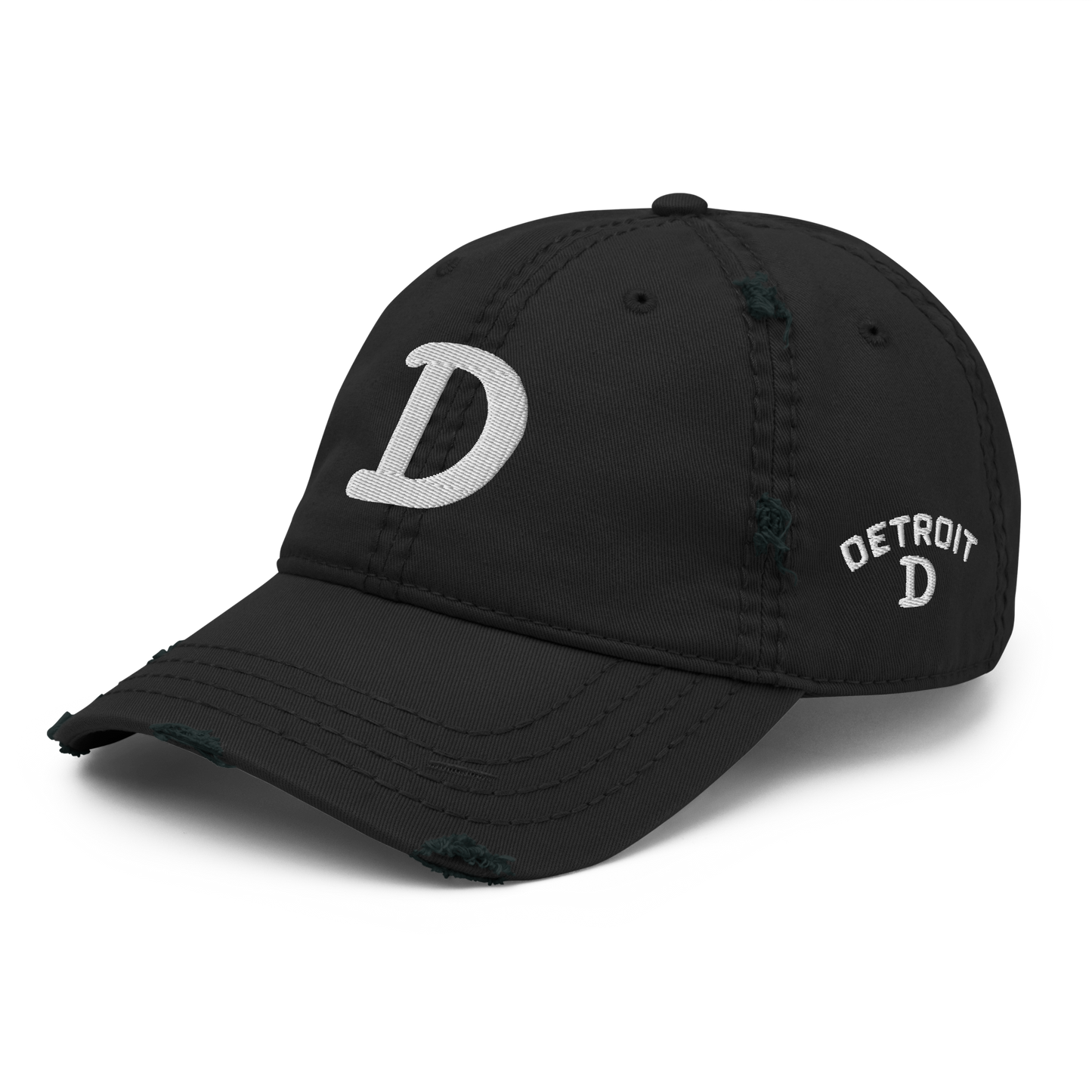 Detroit 'Old French D' Distressed Dad Hat (w/ Side Design)