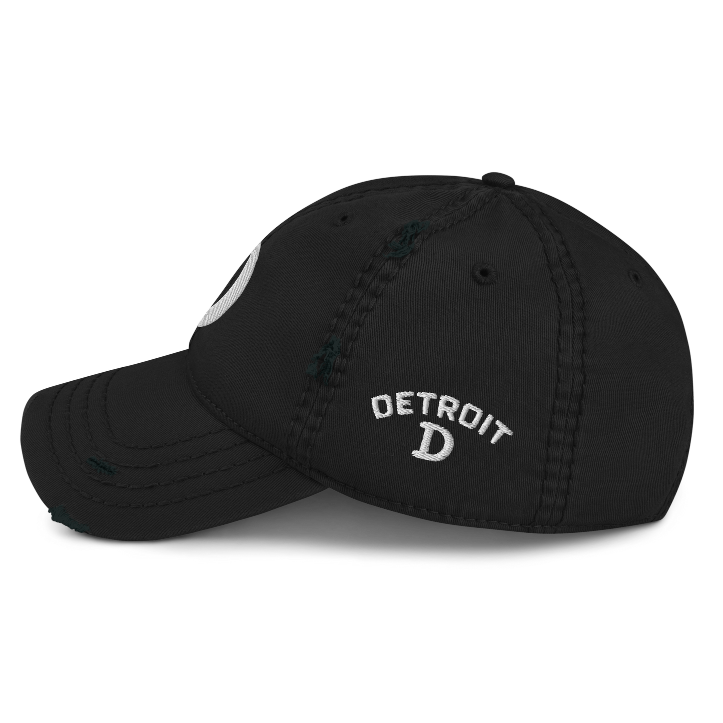 Detroit 'Old French D' Distressed Dad Hat (w/ Side Design)