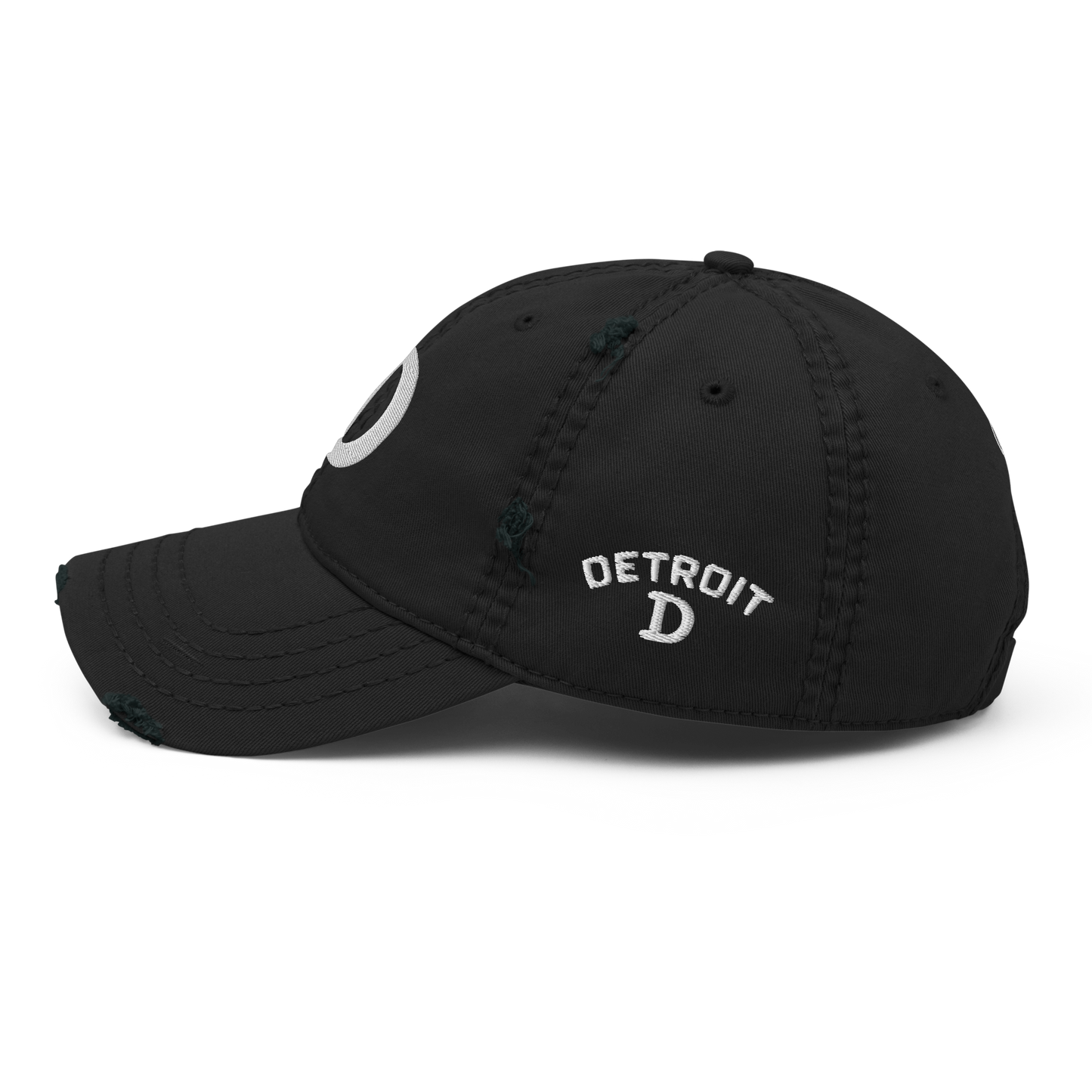 Detroit 'Old French D' Distressed Dad Hat (w/ Side Design)