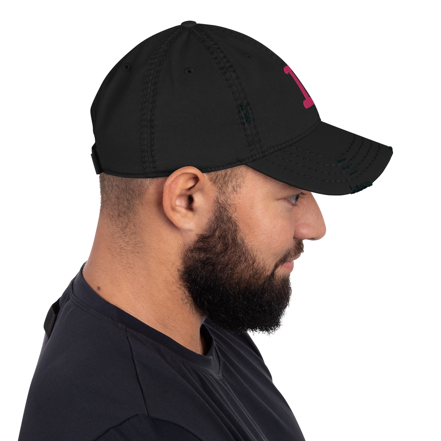 Detroit 'Old French D' Distressed Dad Hat (w/ Side Design) | Pink Embroidery