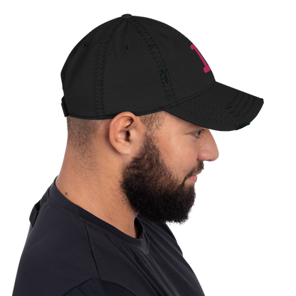 Detroit 'Old French D' Distressed Dad Hat (w/ Side Design) | Pink Embroidery