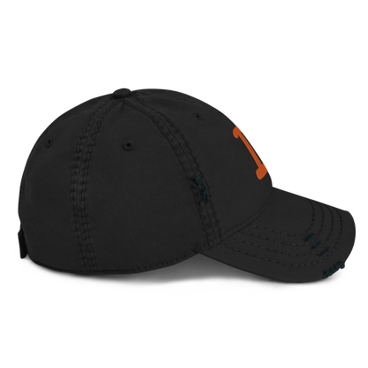 Detroit 'Old French D' Distressed Dad Hat (w/ Side Design) | Orange Embroidery