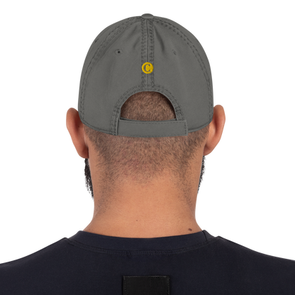 Detroit 'Old French D' Distressed Dad Hat (w/ Side Design) | Gold Embroidery