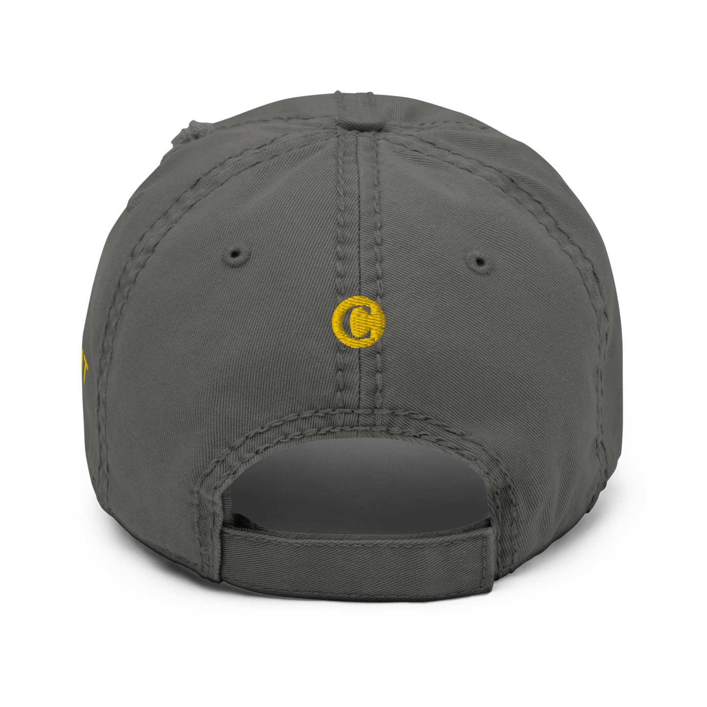 Detroit 'Old French D' Distressed Dad Hat (w/ Side Design) | Gold Embroidery