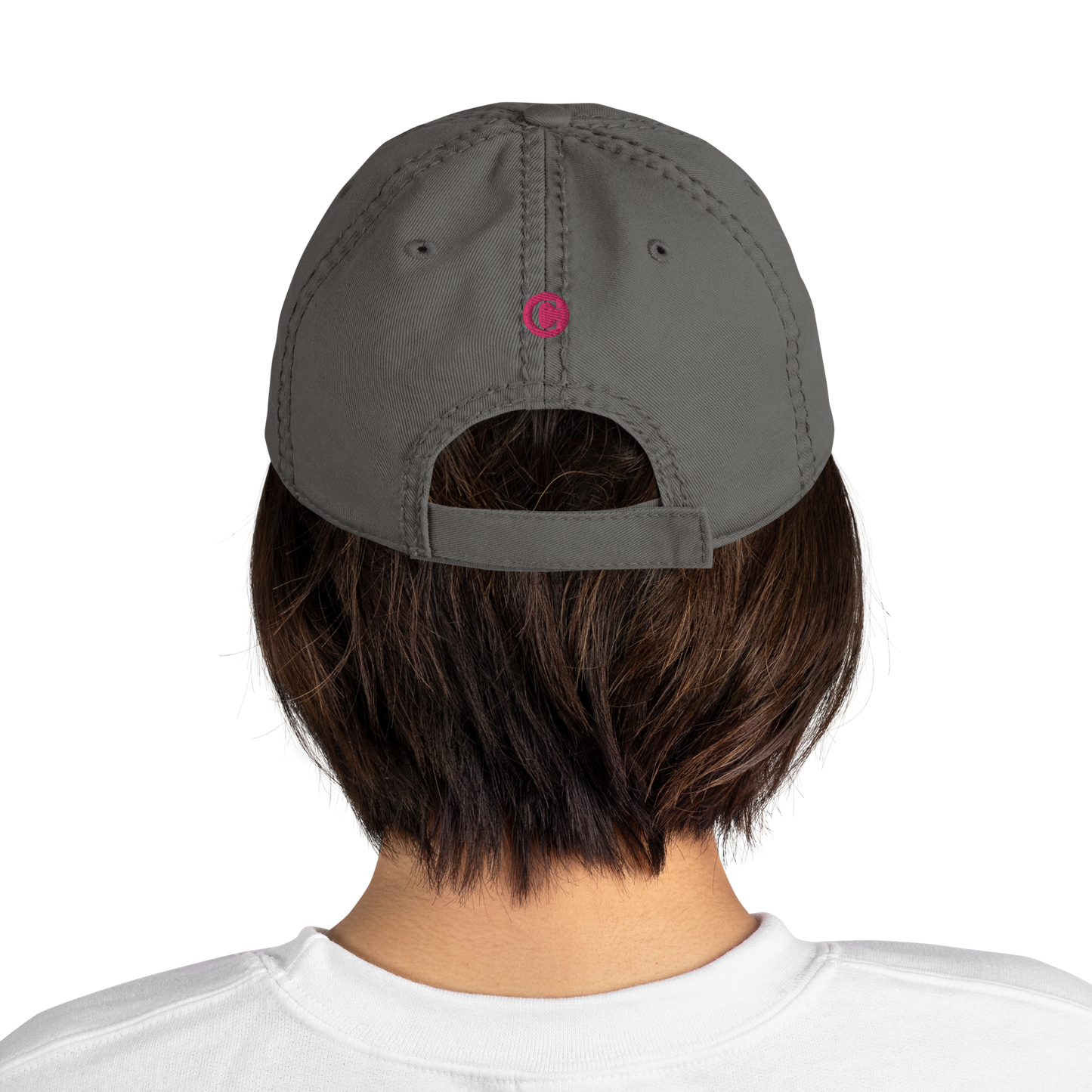 Detroit 'Old French D' Distressed Dad Hat (w/ Side Design) | Pink Embroidery