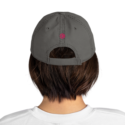 Detroit 'Old French D' Distressed Dad Hat (w/ Side Design) | Pink Embroidery