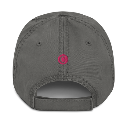 Detroit 'Old French D' Distressed Dad Hat (w/ Side Design) | Pink Embroidery