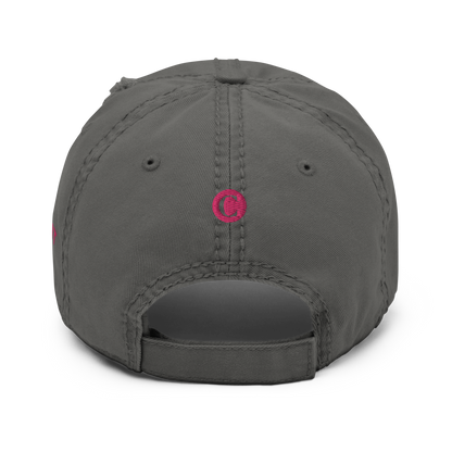 Detroit 'Old French D' Distressed Dad Hat (w/ Side Design) | Pink Embroidery