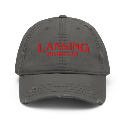 'Lansing Michigan' Distressed Dad Hat (1980s Drama Parody)