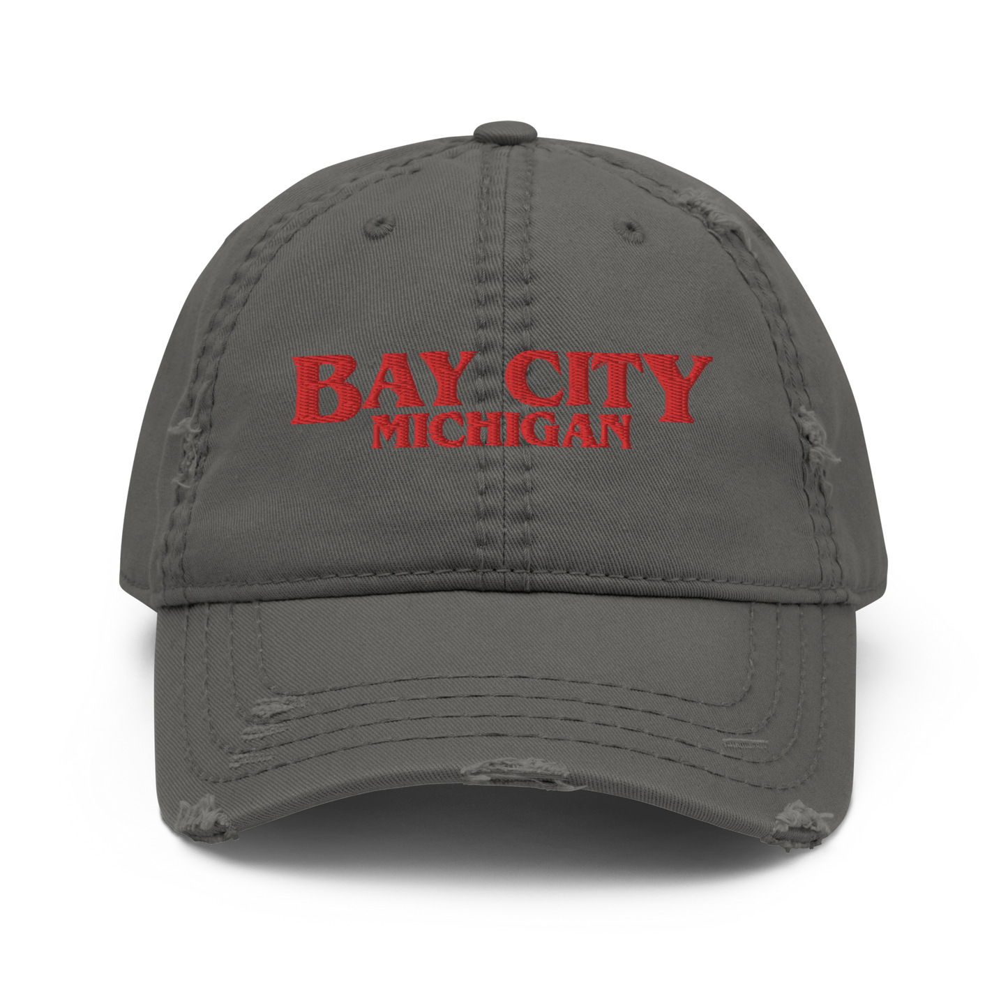 'Bay City Michigan' Distressed Dad Hat (1980s Drama Parody)