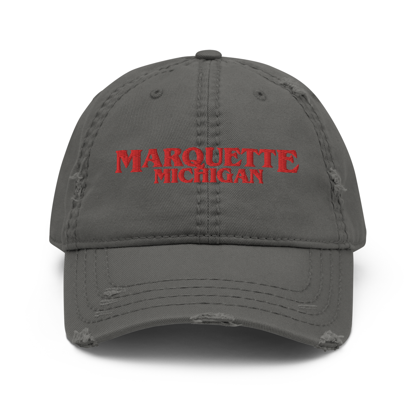 'Marquette Michigan' Distressed Dad Hat (1980s Drama Parody)