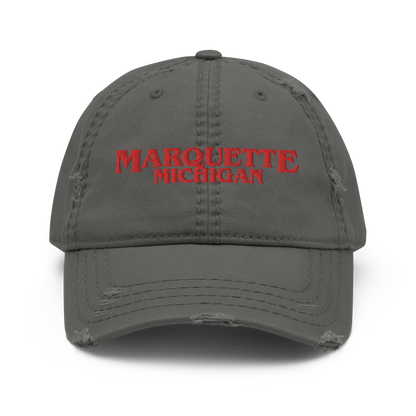 'Marquette Michigan' Distressed Dad Hat (1980s Drama Parody)