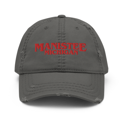 'Manistee Michigan' Distressed Dad Hat (1980s Drama Parody)