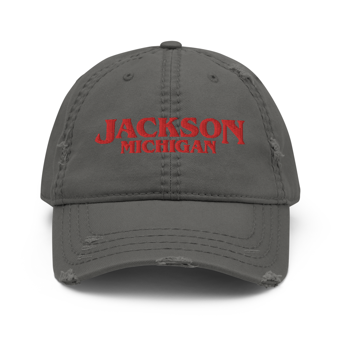 'Jackson Michigan' Distressed Dad Hat (1980s Drama Parody)