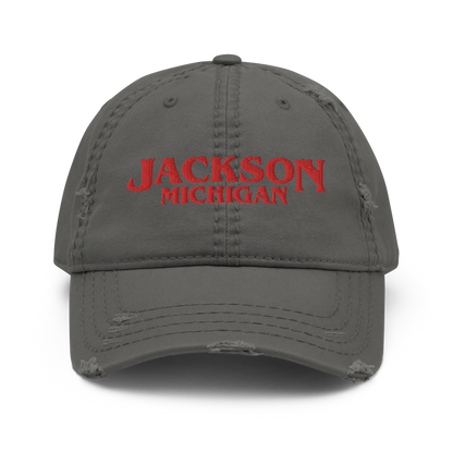 'Jackson Michigan' Distressed Dad Hat (1980s Drama Parody)