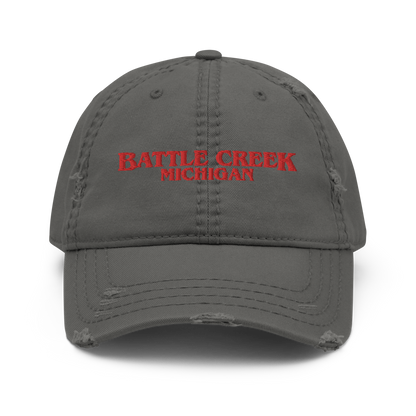 'Battle Creek Michigan' Distressed Dad Hat (1980s Drama Parody)