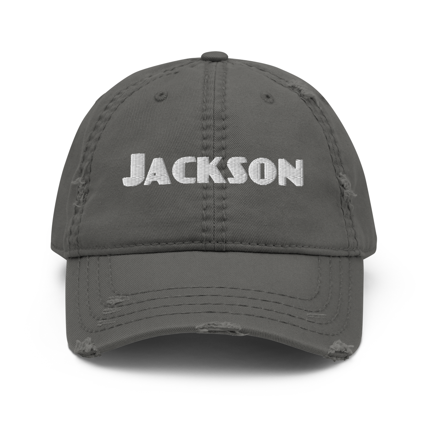 'Jackson' Distressed Dad Hat | White/Black