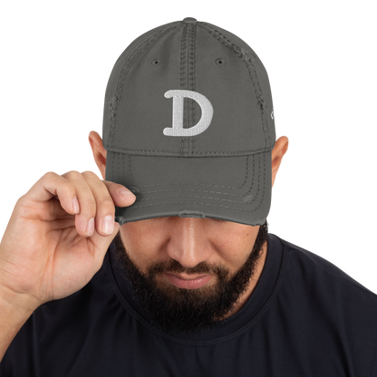 Detroit 'Old French D' Distressed Dad Hat (w/ Side Design)