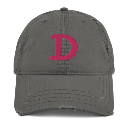 Detroit 'Old French D' Distressed Dad Hat (w/ Side Design) | Pink Embroidery