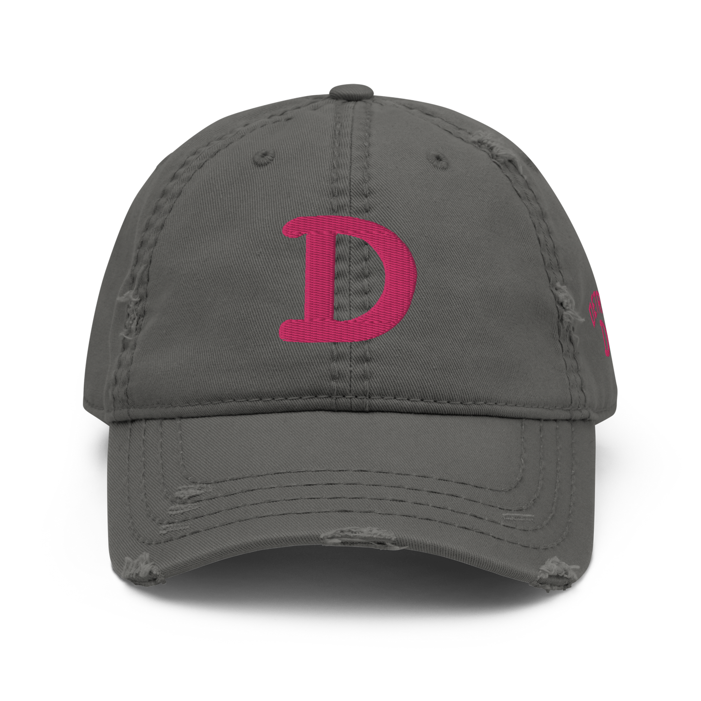 Detroit 'Old French D' Distressed Dad Hat (w/ Side Design) | Pink Embroidery