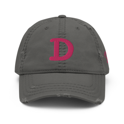 Detroit 'Old French D' Distressed Dad Hat (w/ Side Design) | Pink Embroidery