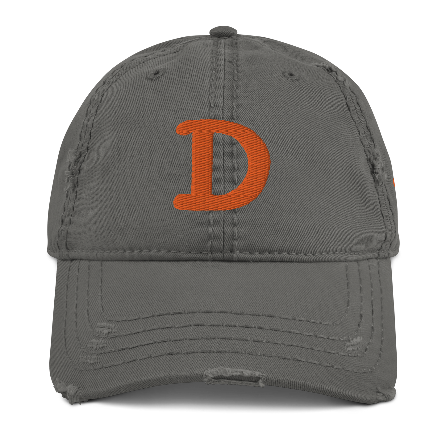 Detroit 'Old French D' Distressed Dad Hat (w/ Side Design) | Orange Embroidery