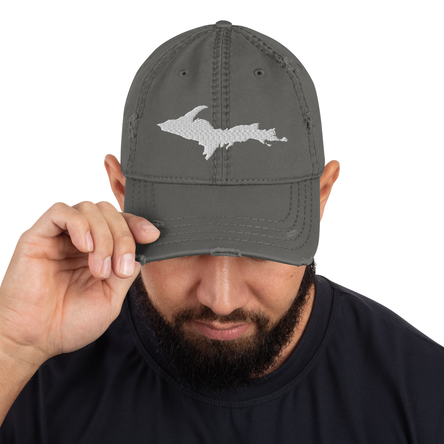 Michigan Upper Peninsula Distressed Dad Hat (w/ UP Outline)