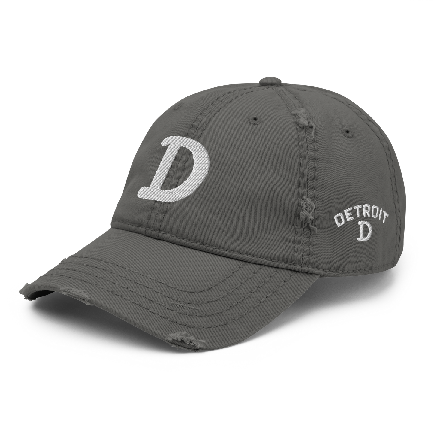 Detroit 'Old French D' Distressed Dad Hat (w/ Side Design)