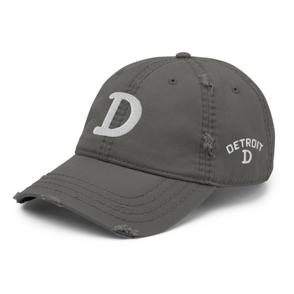 Detroit 'Old French D' Distressed Dad Hat (w/ Side Design)