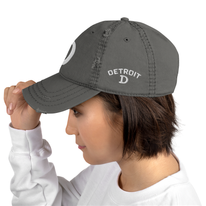 Detroit 'Old French D' Distressed Dad Hat (w/ Side Design)