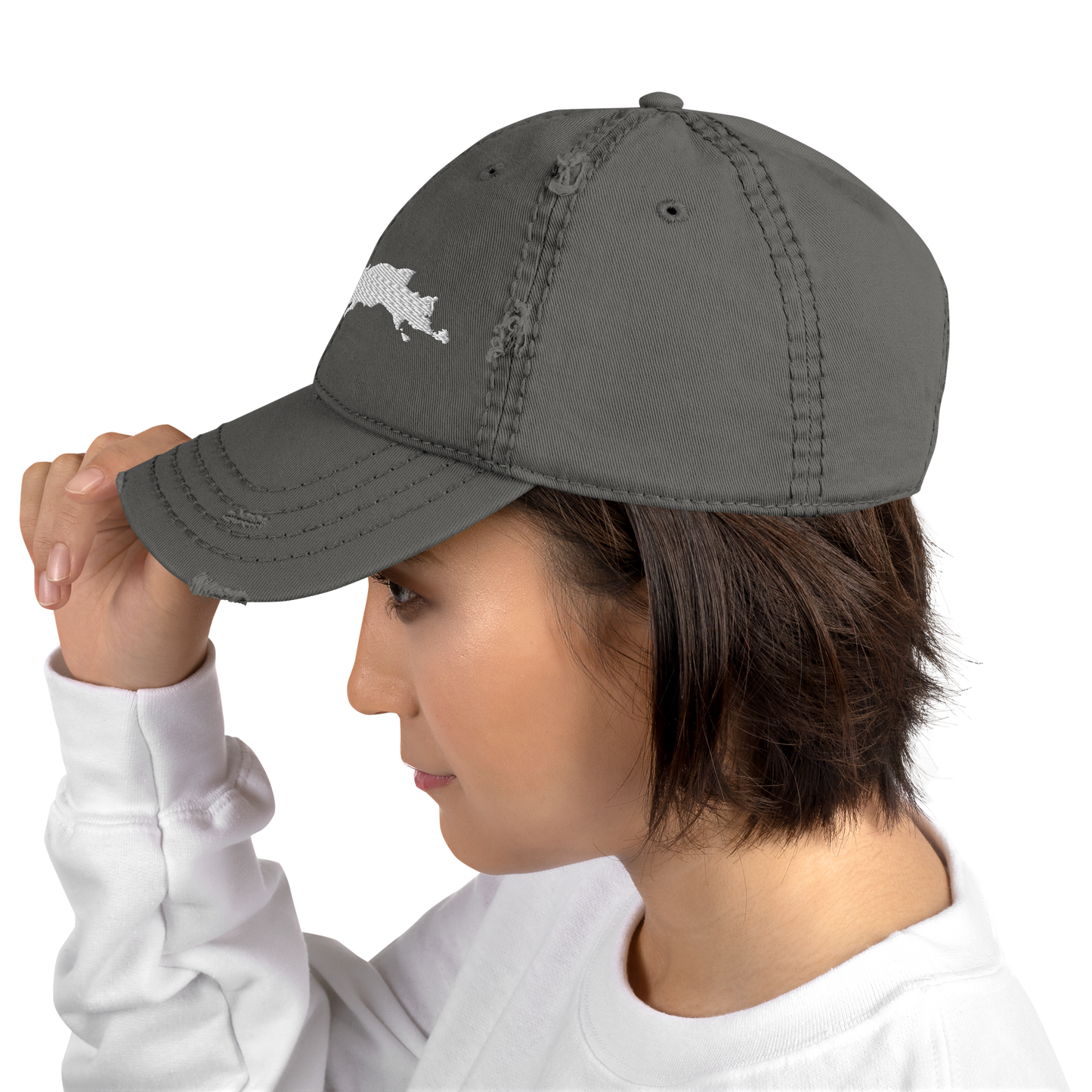 Michigan Upper Peninsula Distressed Dad Hat (w/ UP Outline)