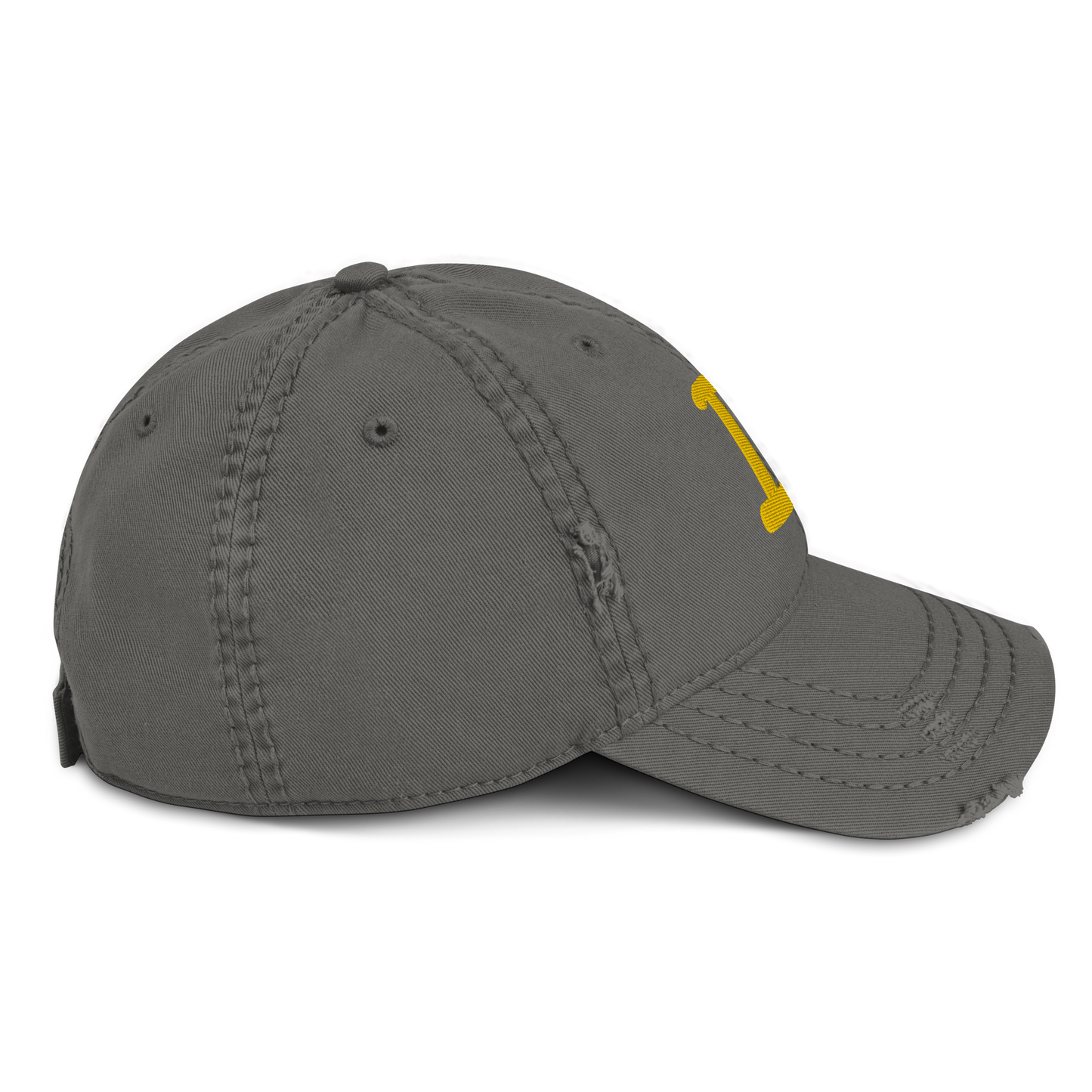 Detroit 'Old French D' Distressed Dad Hat (w/ Side Design) | Gold Embroidery