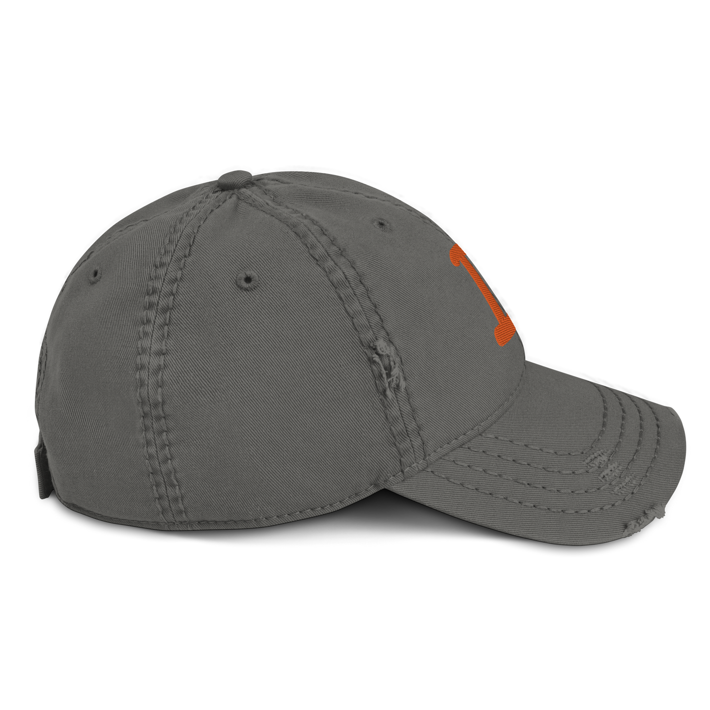 Detroit 'Old French D' Distressed Dad Hat (w/ Side Design) | Orange Embroidery