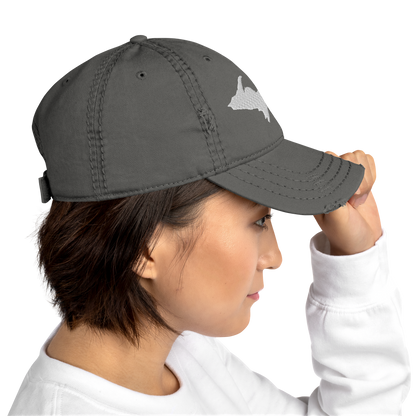 Michigan Upper Peninsula Distressed Dad Hat (w/ UP Outline)