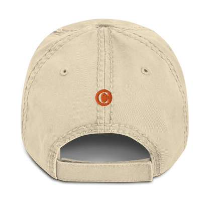 Detroit 'Old French D' Distressed Dad Hat (w/ Side Design) | Orange Embroidery