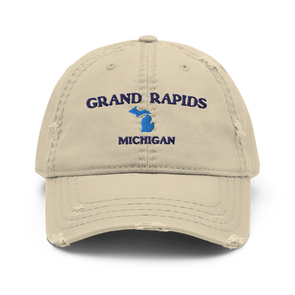 'Grand Rapids Michigan' Distressed Dad Hat (w/ Michigan Outline)