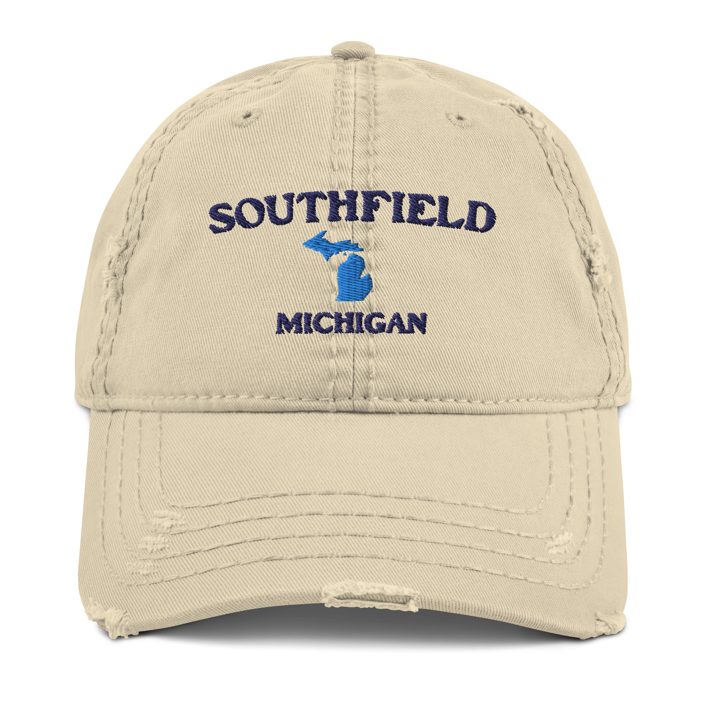 'Southfield Michigan' Distressed Dad Hat (w/ Michigan Outline)