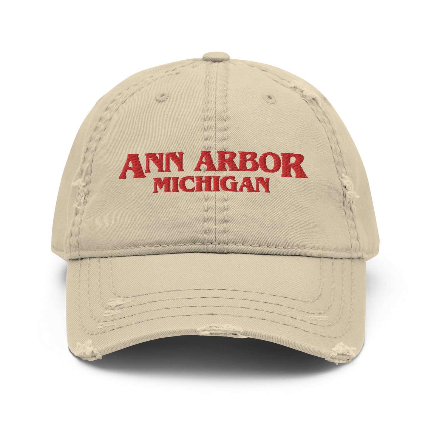 'Ann Arbor Michigan' Distressed Dad Hat (1980s Drama Parody)