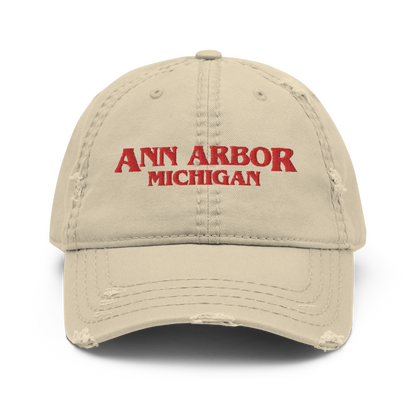 'Ann Arbor Michigan' Distressed Dad Hat (1980s Drama Parody)