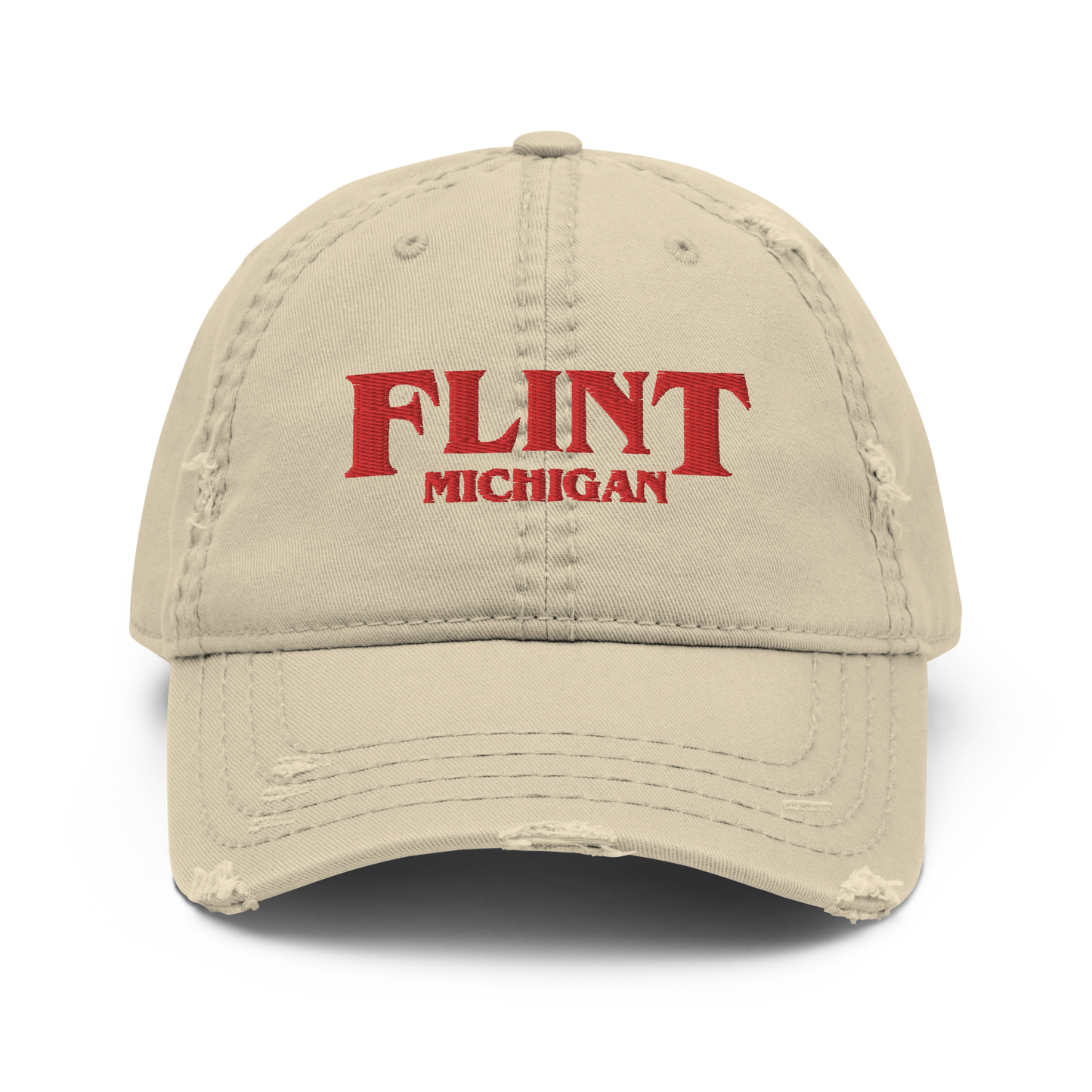 'Flint Michigan' Distressed Dad Hat (1980s Drama Parody)